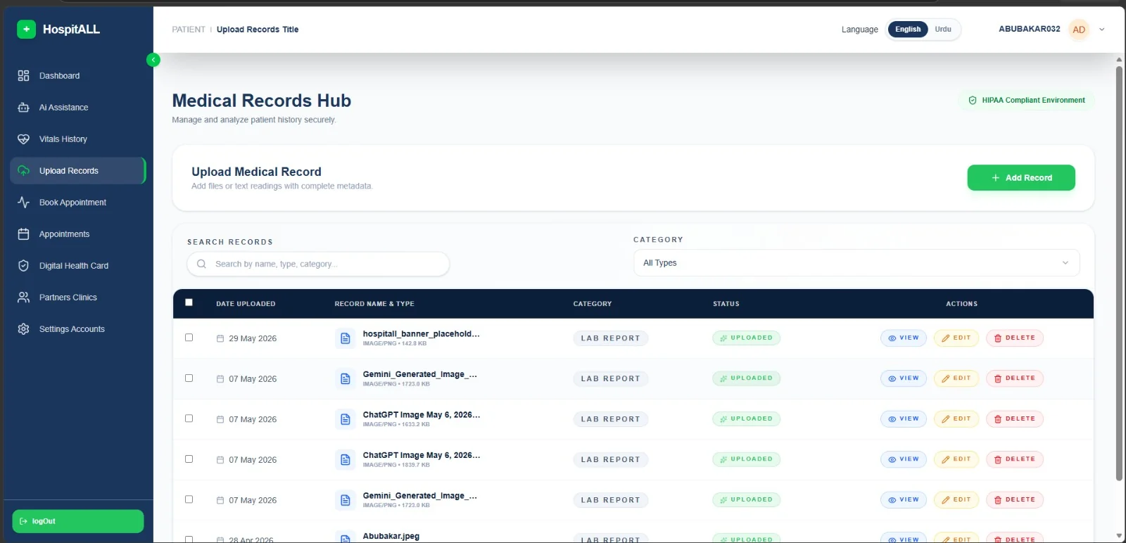 A secure records hub